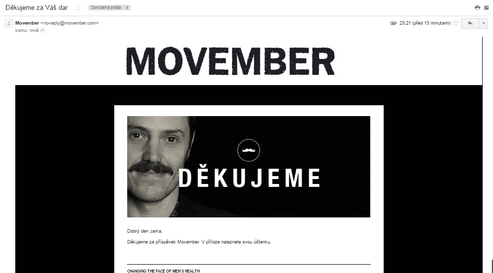 Obrázek ke článku Movember s Rychlými šípy - letos trošku jinak