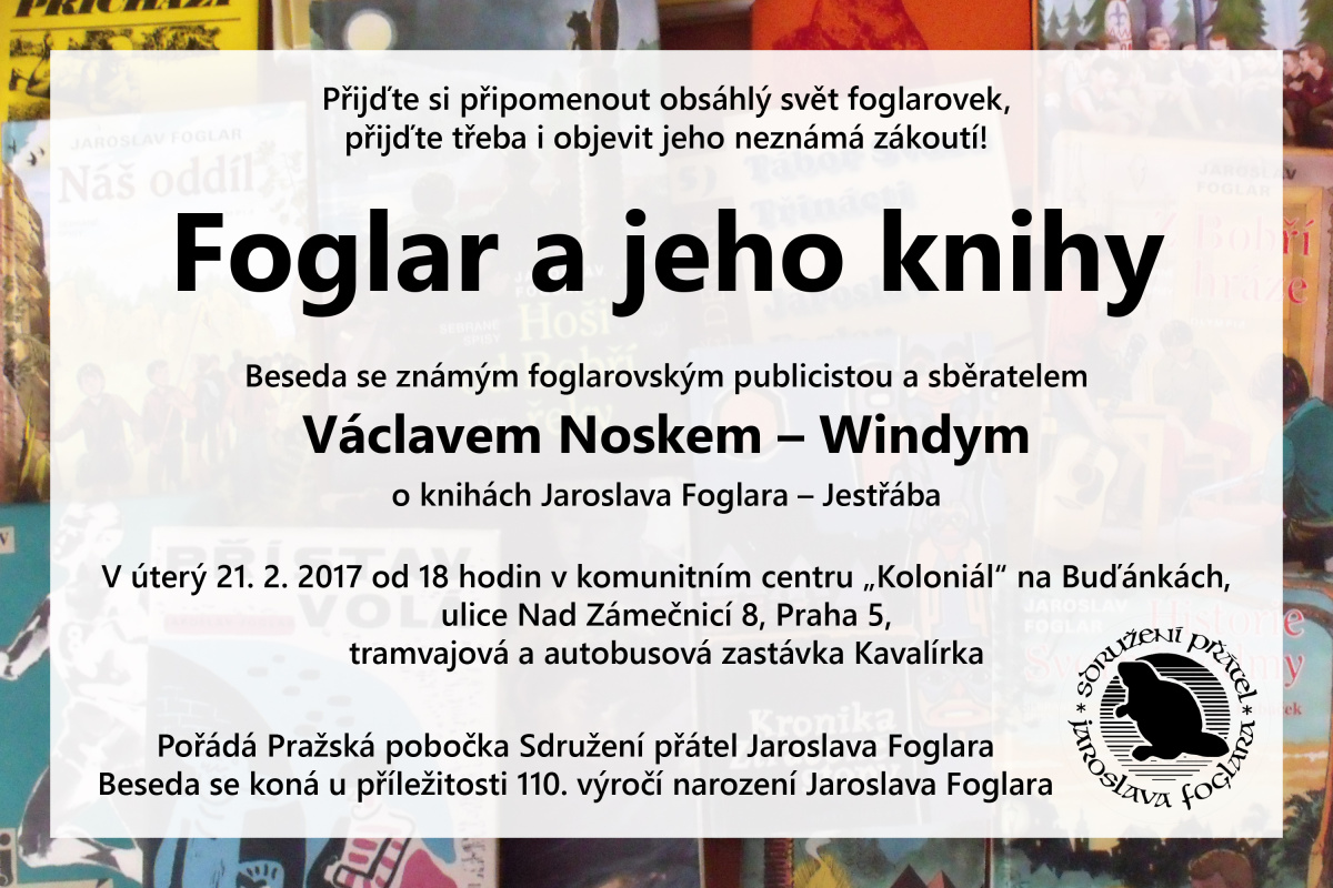 Obrázek ke článku Foglar a jeho knihy: Beseda s Václavem Noskem - Windym v Praze 21. 2.