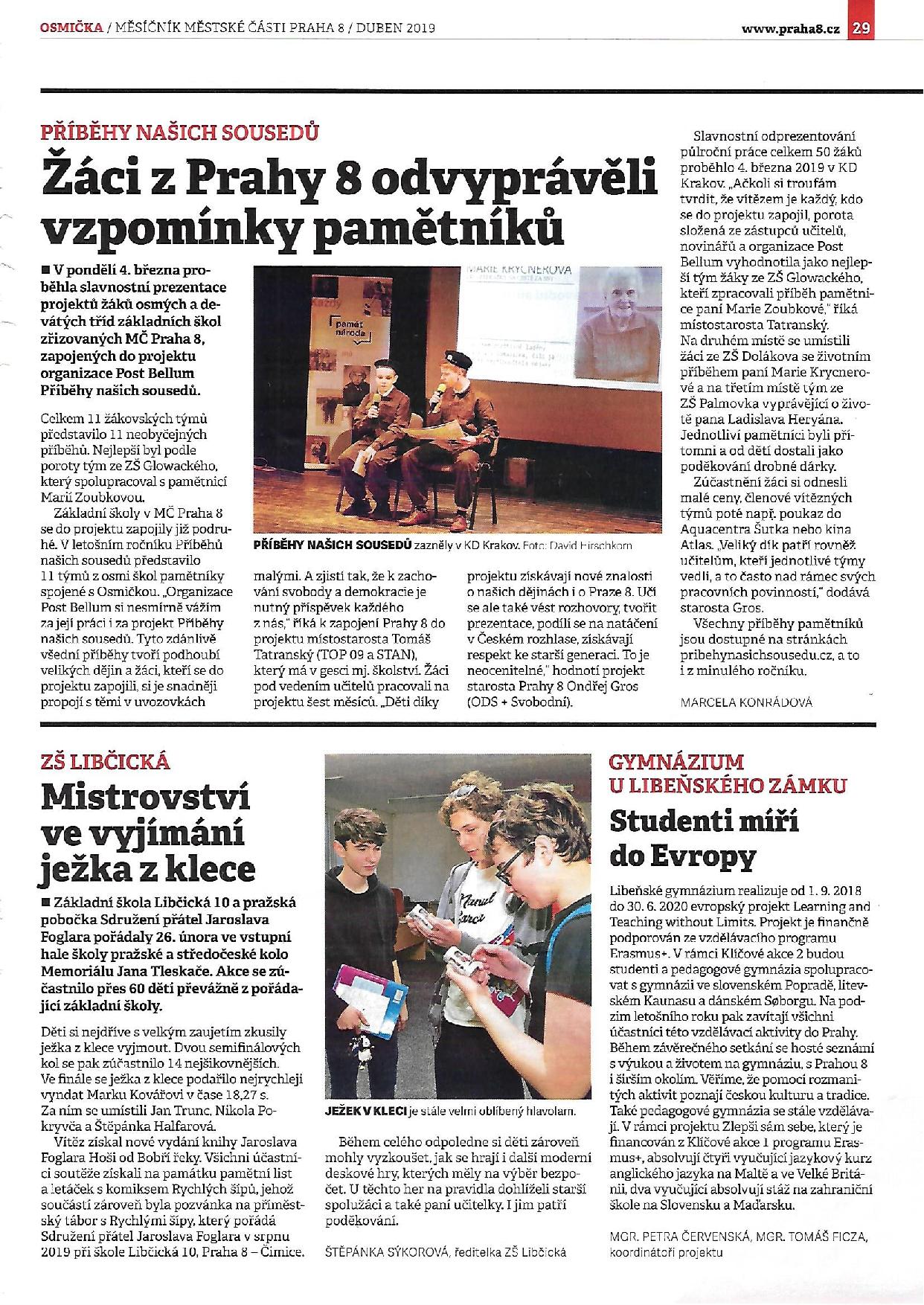 Obrázek ke článku Pražské kolo MJT v časopise Osmička