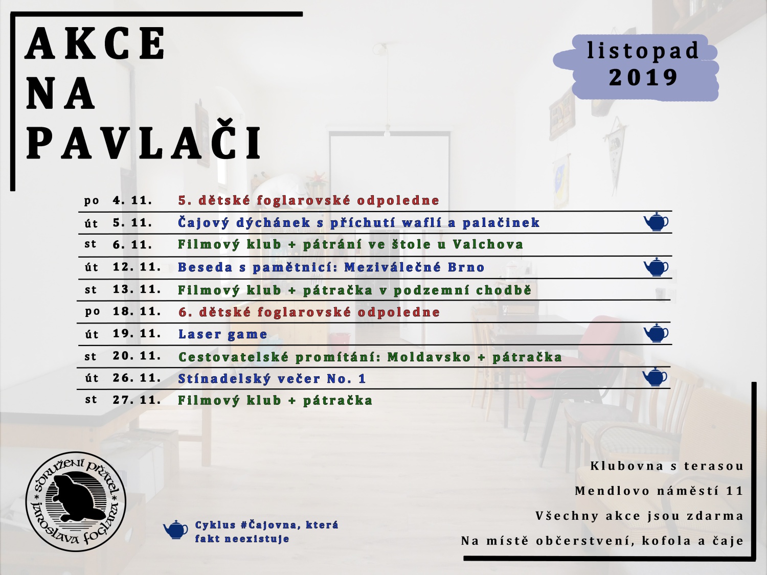 Obrázek ke článku Listopadový program akcí v brněnské klubovně na pavlači