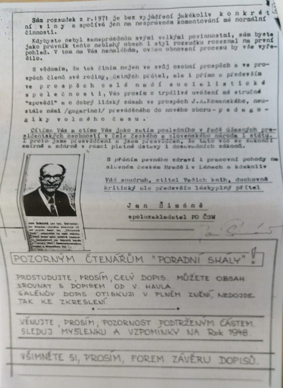 Obrázek ke článku Názor - Jan G. Šimáně: Jste mi vzorem soudruhu Husáku