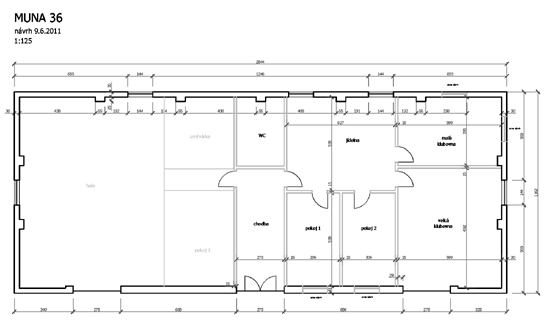 Projekt přestavby objektu č. 36 na Muně (SPJF).