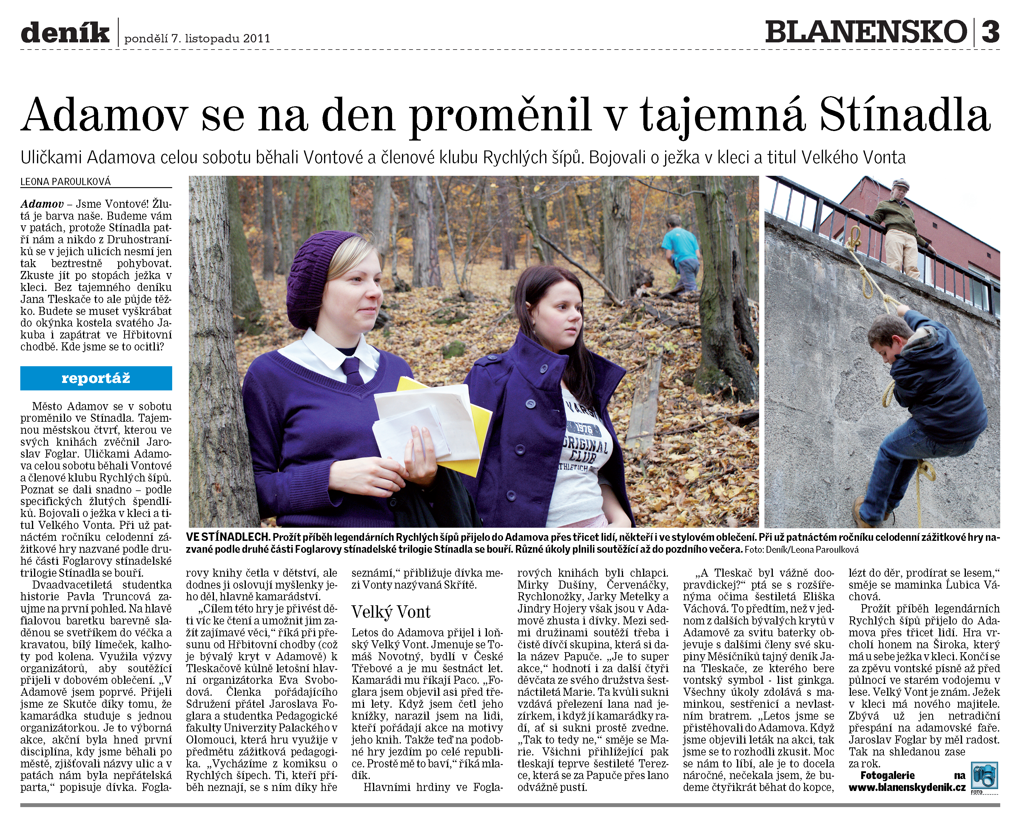 Stínadla se bouří - Adamov. Stínadla se bouří - Adamov.